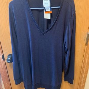 Long oversized blue sweater